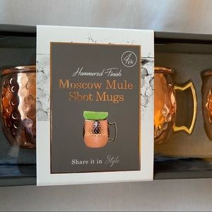 Set Of 4 Moscow Mule Hammered Finish Shot Mugs Brand New